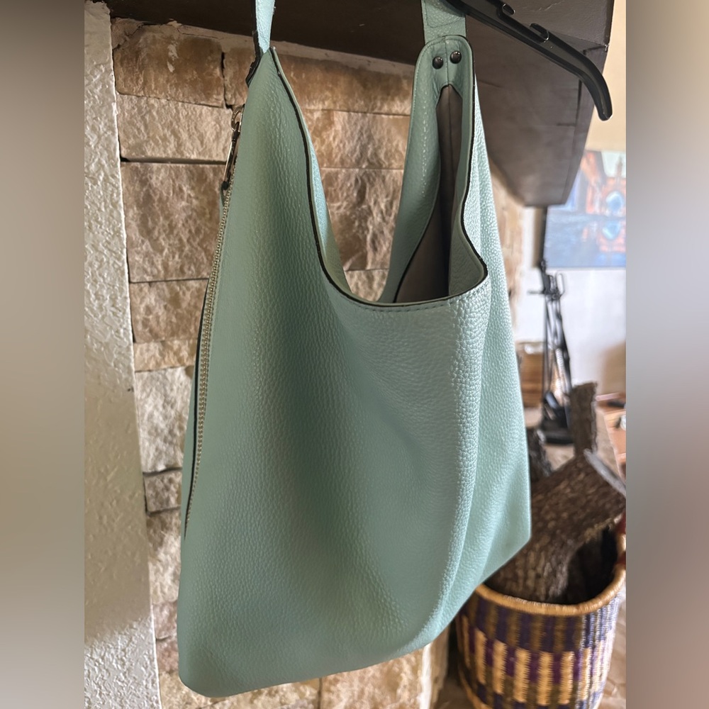Rebecca Minkoff Seafoam Green Hobo Leather Bag.  Great Spring/Summer Color!